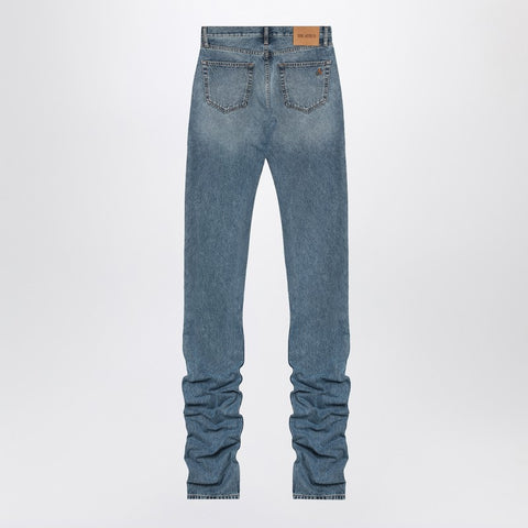The Attico The Attico Sky blue jeans with long leg curled at the hem