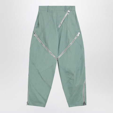 The Attico The Attico Sage green trousers with zip