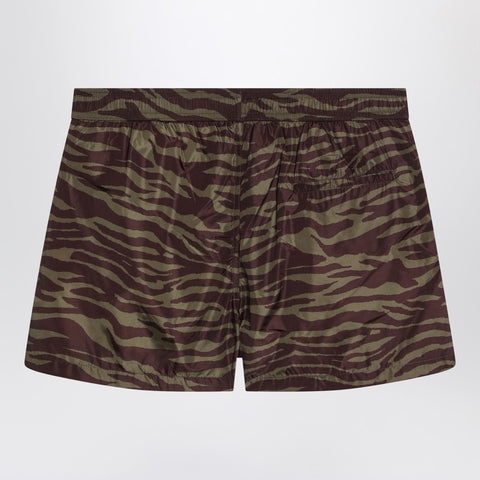 The Attico The Attico Zebra shorts in khaki/brown nylon
