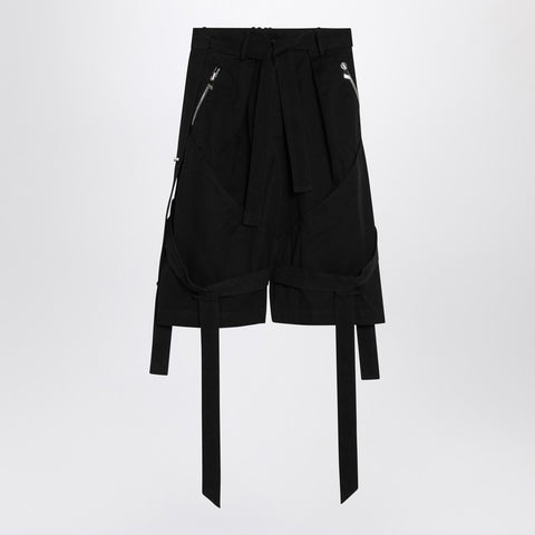 The Attico The Attico Wide black cotton Bermuda shorts