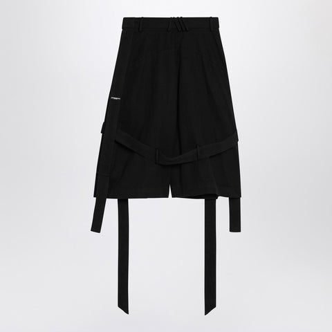 The Attico The Attico Wide black cotton Bermuda shorts