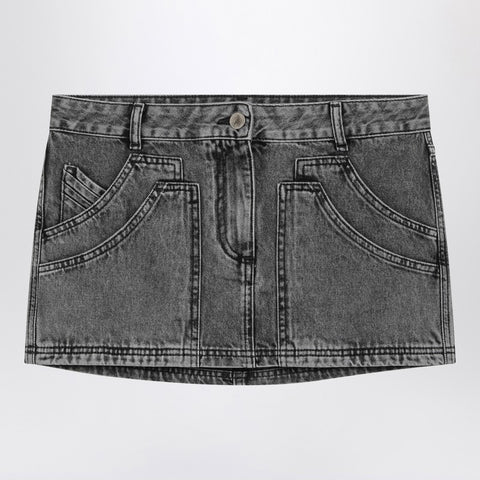 The Attico The Attico Black denim mini skirt