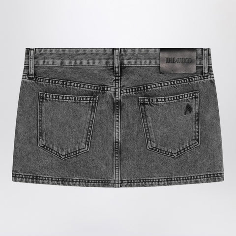 The Attico The Attico Black denim mini skirt