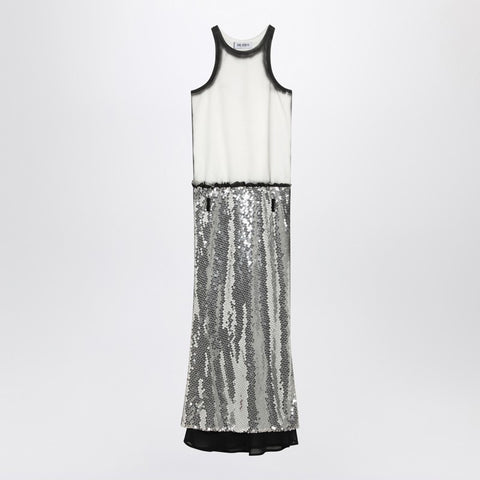 The Attico The Attico White/silver midi dress with sequins