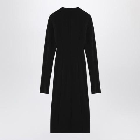 The Attico The Attico Black midi dress with logoed zip puller