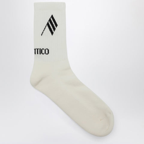 The Attico The Attico Socks milk/black with logo