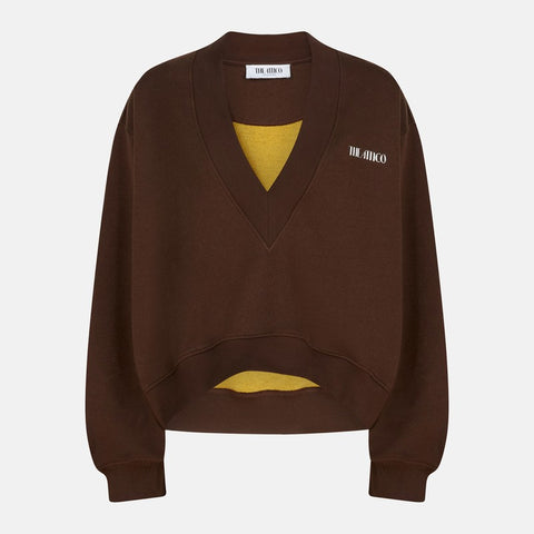 The Attico The Attico Brown cotton sweatshirt with logo