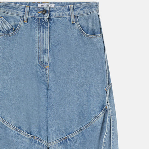 The Attico The Attico Wide light blue jeans with ribbons
