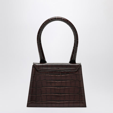 Jacquemus JACQUEMUS Brown crocodile effect leather Le Chiquito Moyen bag