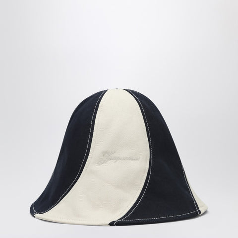 Jacquemus JACQUEMUS Bob Hat Gelato in navy and white canvas