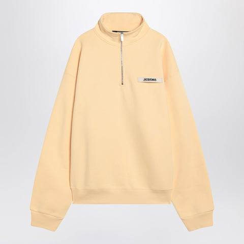 Jacquemus JACQUEMUS Light beige zip-up sweatshirt in cotton