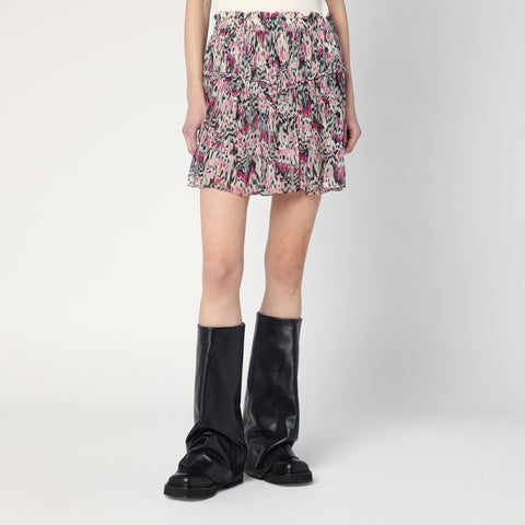 Isabel Marant ISABEL MARANT Roumi skirt with pink print in silk