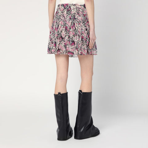 Isabel Marant ISABEL MARANT Roumi skirt with pink print in silk