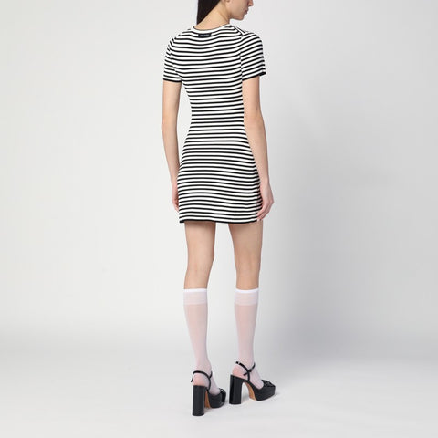 Marc Jacobs Marc Jacobs Black/white striped ribbed mini dress