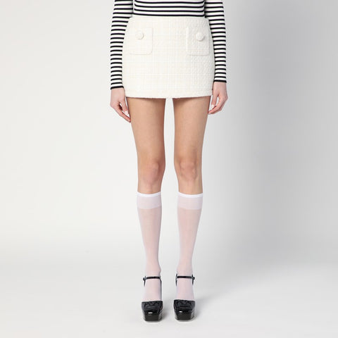 Marc Jacobs Marc Jacobs Ivory textured tweed mini skirt