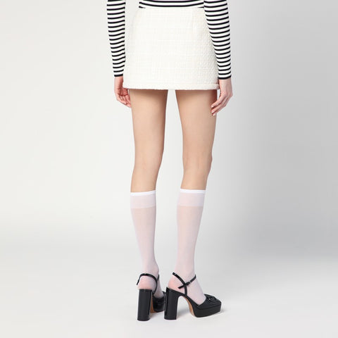 Marc Jacobs Marc Jacobs Ivory textured tweed mini skirt
