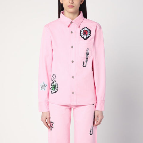 Marc Jacobs Marc Jacobs Pink shirt with denim prints
