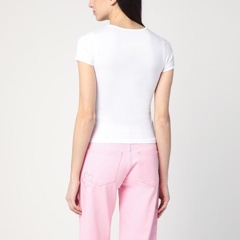 Marc Jacobs Marc Jacobs White T-shirt with logo and micro crystals