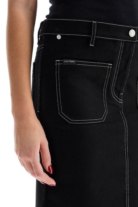 Courreges Courreges denim midi skirt in seven