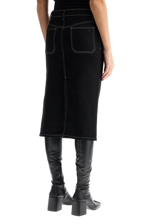 Courreges Courreges denim midi skirt in seven
