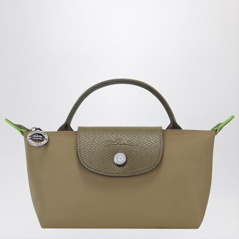 Longchamp Longchamp Le Pliage Green Artichoke coloured clutch bag