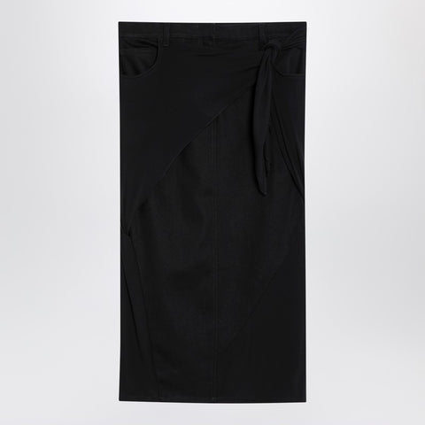 Courreges Courreges Courrèges Black midi skirt with draping