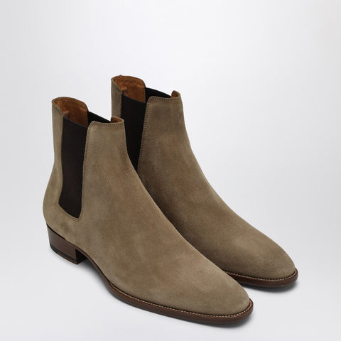 Saint Laurent Saint Laurent Wyatt 30 light brown suede ankle boot