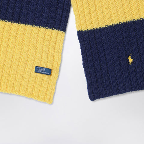 Polo Ralph Lauren Polo Ralph Lauren Blue/yellow striped wool scarf