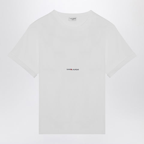 Saint Laurent Saint Laurent White logo-print crew-neck t-shirt