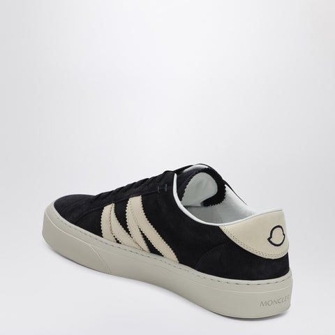 Moncler Moncler Monaco2 navy blue suede trainer