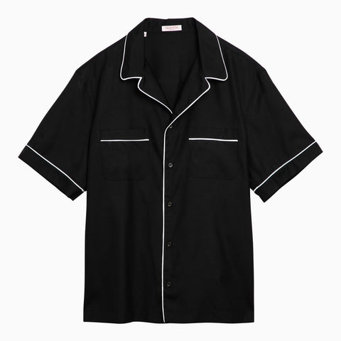 Valentino Valentino Black silk bowling shirt