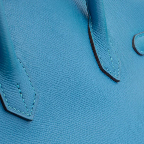 Hermes Birkin 35 bag in blue leather