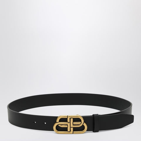 Balenciaga Balenciaga Black leather BB belt