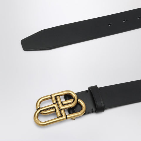 Balenciaga Balenciaga Black leather BB belt