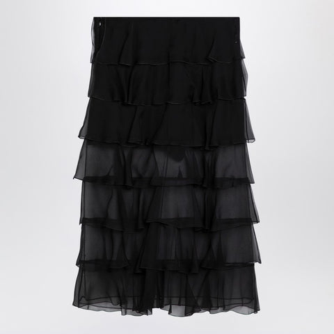 Valentino Valentino Black silk chiffon skirt