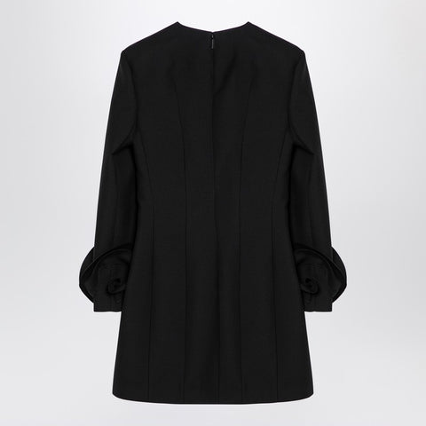Valentino Valentino Black mini dress with rose appliqué