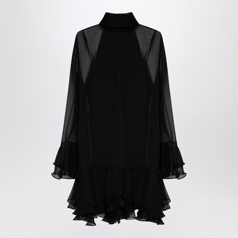 Valentino Valentino Semi transparent black silk dress