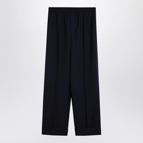 Valentino Valentino Navy blue wool blend wide trousers