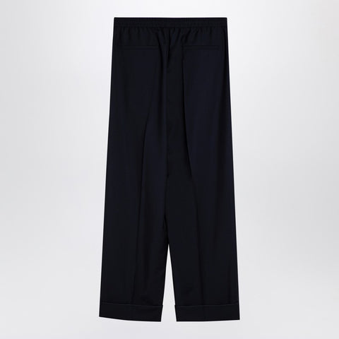 Valentino Valentino Navy blue wool blend wide trousers