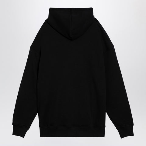 Valentino Valentino Black cotton hooded sweatshirt with V detail