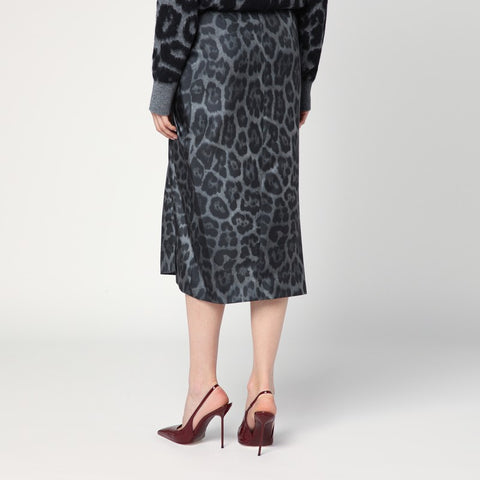 Stella McCartney Stella McCartney Leopard midi skirt with knot