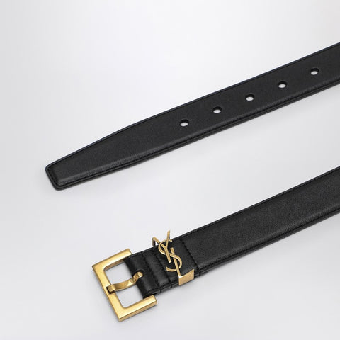 Saint Laurent Saint Laurent Monogram black belt 3 cm