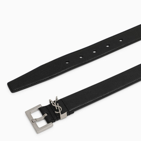 Saint Laurent Saint Laurent Cassandre black leather belt