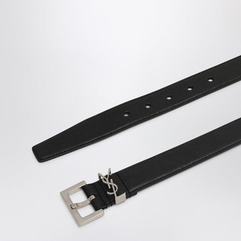 Saint Laurent Saint Laurent Cassandre black leather belt
