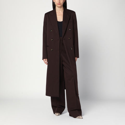 Stella McCartney Stella McCartney Double-breasted plum wool coat
