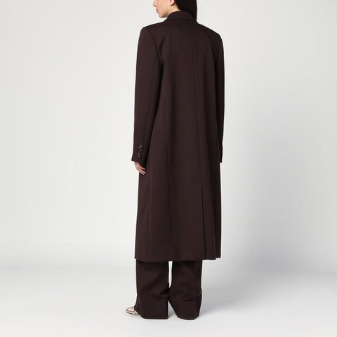 Stella McCartney Stella McCartney Double-breasted plum wool coat