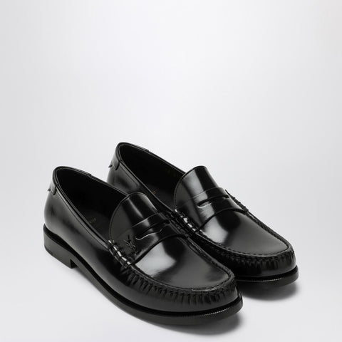Saint Laurent Saint Laurent Black leather loafer with monogram