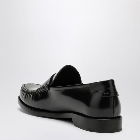 Saint Laurent Saint Laurent Black leather loafer with monogram