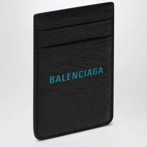 Balenciaga Balenciaga Black vertical card holder with logo print
