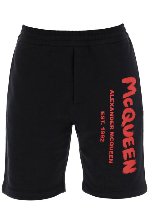 Alexander Mcqueen Alexander Mcqueen jersey graffiti sweatshorts